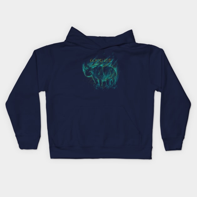 Good Bye Rhinnos Kids Hoodie by LivMat